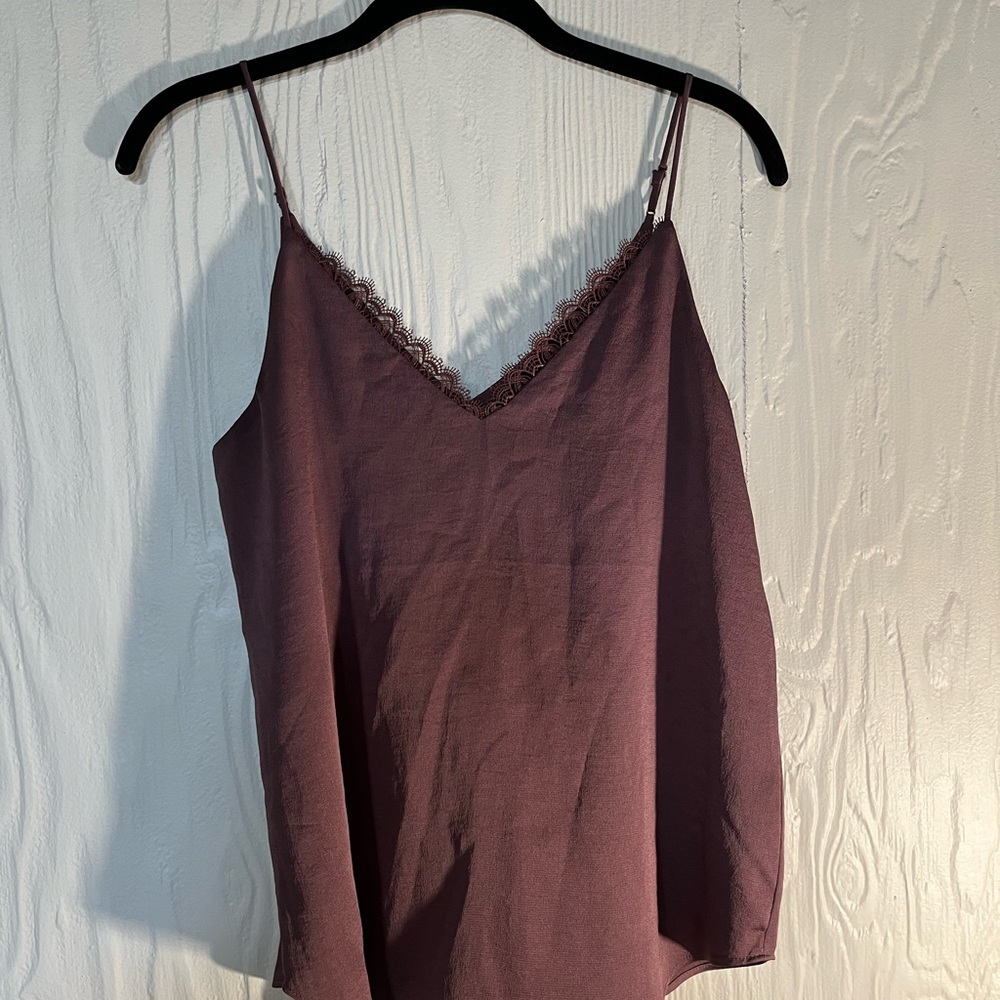 Express Women’s Satin Cami with Lace Trim